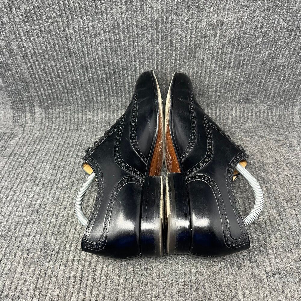 Brooks Brothers MacArthur Wingtip Oxford Black Leather Dress Shoes Mens 10 Italy - Picture 5 of 8